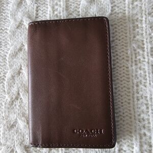 Coach Dark Brown Leather Card Holder